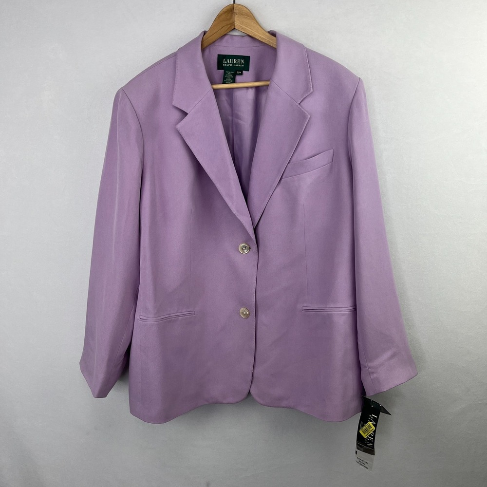 Lauren Ralph Lauren NWT Blazer Womens 20W 100% Silk Purple Jacket